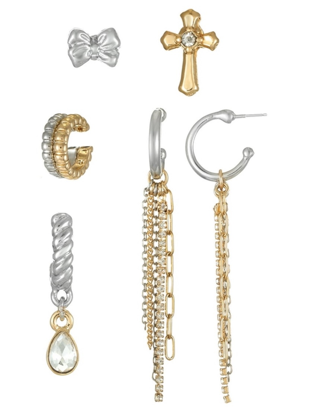 Mixed Metal  Earring Set